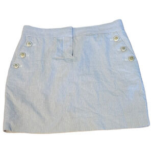 J. Crew Factory Size 2 Cotton White and Black Striped Mini Skirt